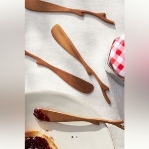 Anthropologie Teak Twig Spreaders | Set of 4 | Honey | NWT